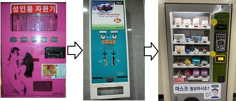 韓国人の性分化、コンドーム自販機