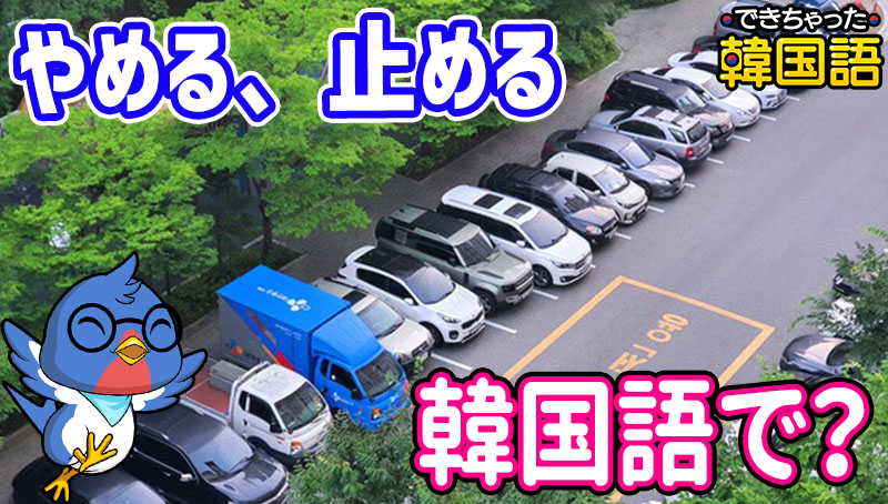 「やめる、止める」韓国語で?세우다, 대다, 멈추다, 그치다, 그만두다, 끊다の意味の違いと使い分け