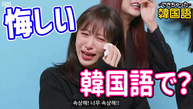 悔しい」韓国語で3つ！분하다, 억울하다, 속상하다の意味と