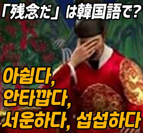 残念だ 韓国語で4つ 아쉽다 안타깝다 서운하다 섭섭하다の意味の違いと使い分け でき韓ブログ