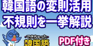 韓国語の変則活用 ㅂ ㄷ ㅎ ㅅ ㄹ 르 으不規則を単語一覧で一挙解説｜PDF付き